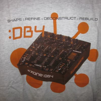 Allen & Heath XONE:DB4 Men's Graphic T-Shirt  - Grey/Orange/Brown  Large image 2