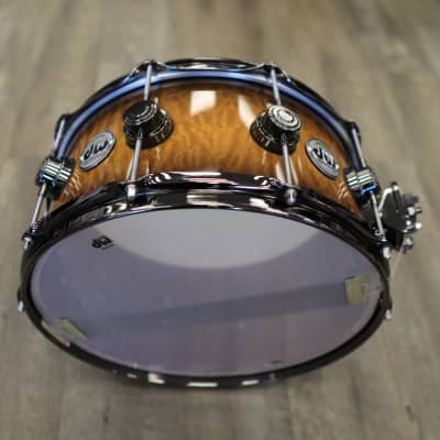 DW Collector's Series Exotic Cherry/ Mahogany 5-PC Shell Pack 10/12/16/22/14Sn (Inca Gold to Candy Black Burst over Quilted Moabi w/ Black Nickel Hardware) image 10
