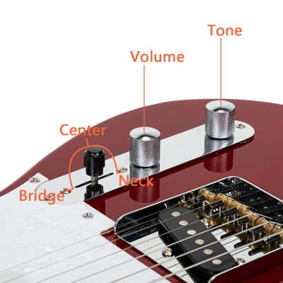 Glarry GTL Semi-Hollow Electric Guitar F Hole HS Pickups w/20W Amplifier Red image 5