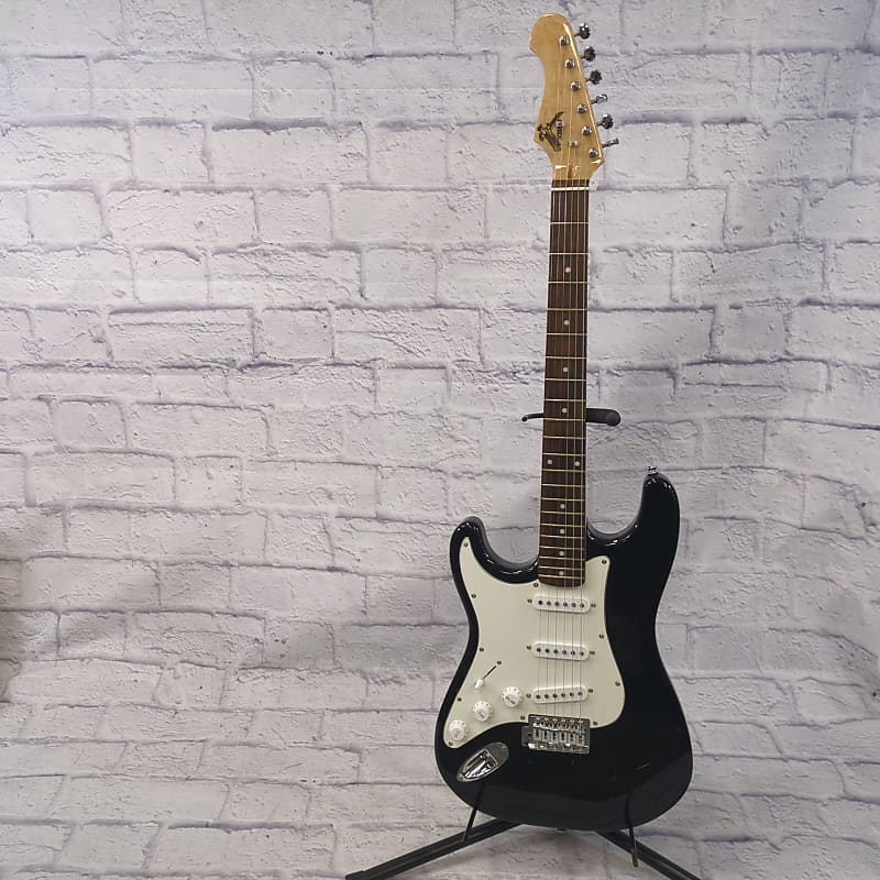 S101 Left Handed Strat Style Black Electric Guitar image 1