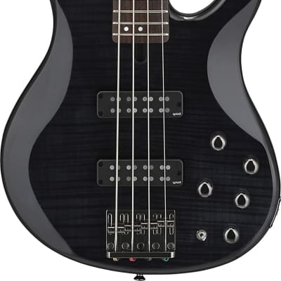 Yamaha TRBX604FM 4-String Bass Guitar, Flamed Maple, Translucent Black image 1