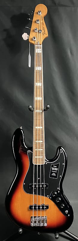 Fender Vintera '70s Jazz Bass 4-String Bass Guitar 3-Tone Sunburst w/ Gig  Bag