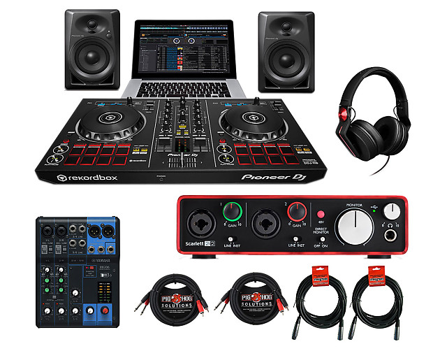 Pioneer DDJ-RB Starter Pack + MG06 + Focusrite 2i2 + Cables