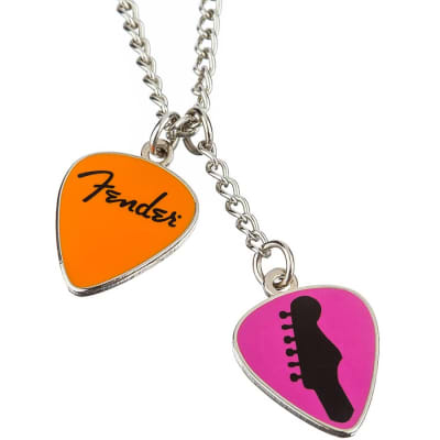 Fender Love Peace and Music Pick Charms - Genuine Fender Necklace image 1
