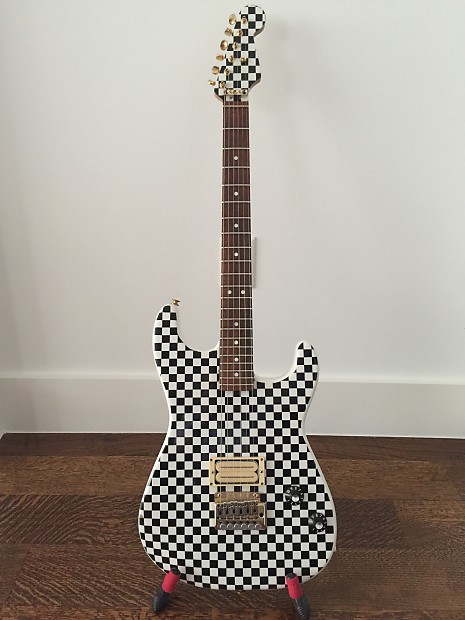 Charvel Boogie Bodies Warmoth Custom early 80's Hand Painted Checkerboard image 1