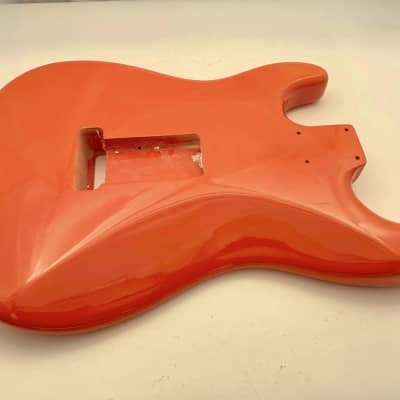 4lbs BloomDoom Nitro Lacquer Aged Relic Orangey Fiesta Red HSH S-Style Vintage Custom Guitar Body image 10
