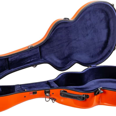 Crossrock Acoustic Super Jumbo Guitar Hard Case fits Gibson SJ-200 & 12 strings Style Jumbo, Orange image 2
