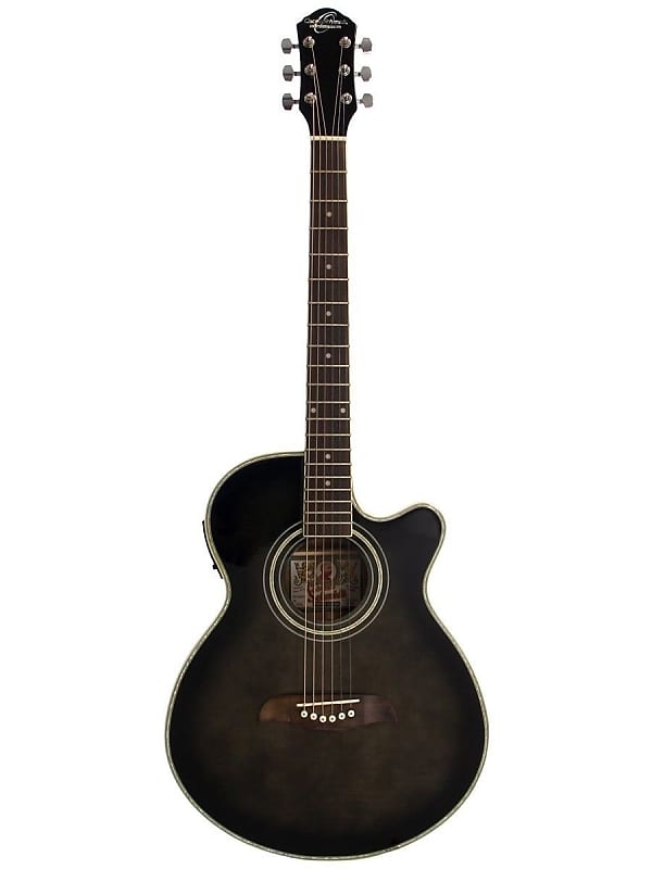 Oscar Schmidt OG10CEFTB Transparent Black Acoustic Electric Guitar image 1