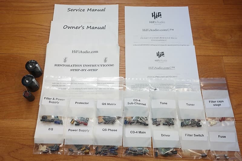 Sansui QRX-6001 restoration kit filter capacitor repair rebuild fix  			