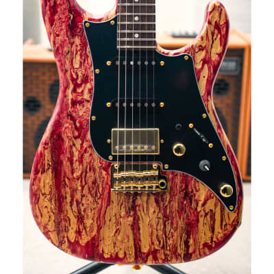 James Tyler USA Studio Elite HD-Red Shmear Semi-Gloss SSH w/Rosewood FB, Black Painted Headstock, Gold HW, Midboost & Bypass Button image 1