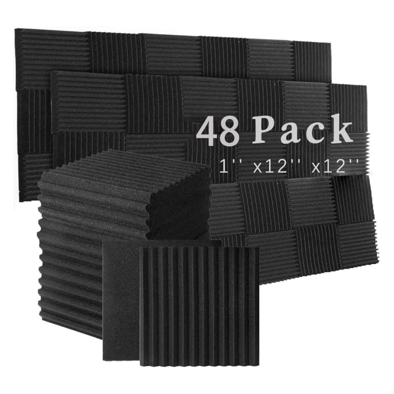 24 Pack Acoustic Foam Panels 2 Inches Thick Sound Proof Padding for Wall  Pyramid, 2 X 12 X 12 Sound Absorbing Dampening Studio Foam Soundproofing