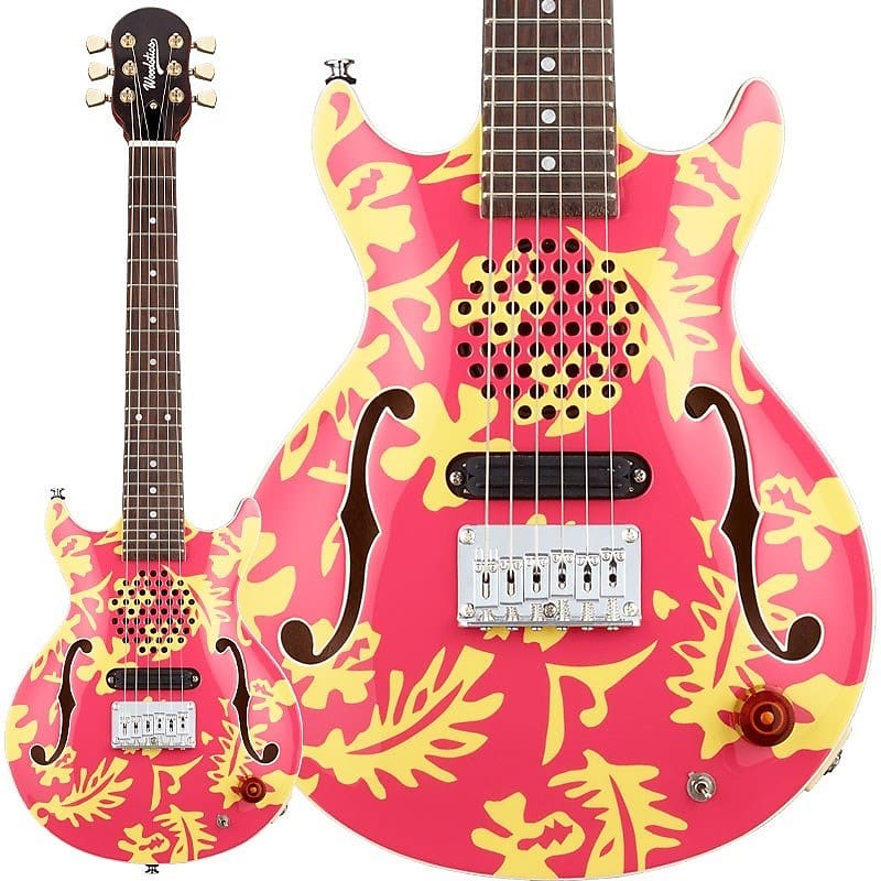 純正新作Woodstics WS-MINI ALOHA Pink&Yellow 検) 横山健 Ken Yokoyama Hi-STANDARD ハイスタ ESP ギター エレキギター ミニギター ESP