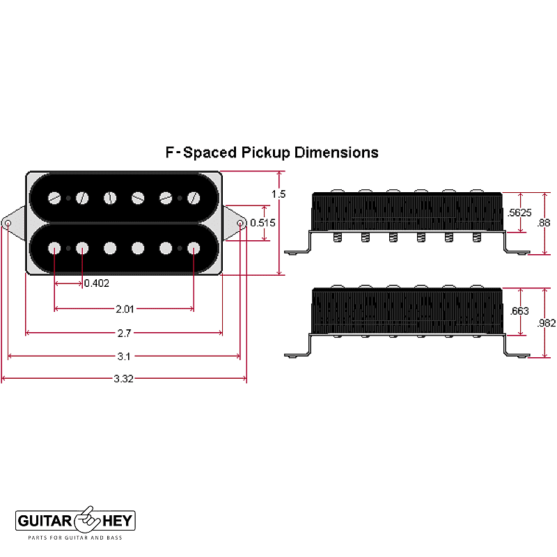 NEW DiMarzio DP207 D Sonic Bridge Guitar Pickup Humbucker F-Spaced 