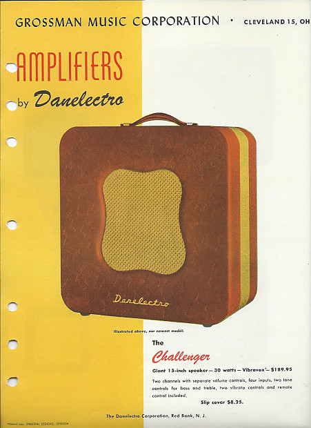1953 RARE Vintage Danelectro Twin Twelve Grossman Catalog Ad Page image 1