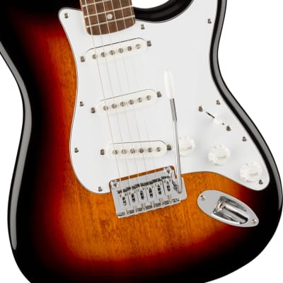 Squier Affinity Series Stratocaster Guitar Laurel Fingerboard, White Pickguard, 3-Color Sunburst image 2