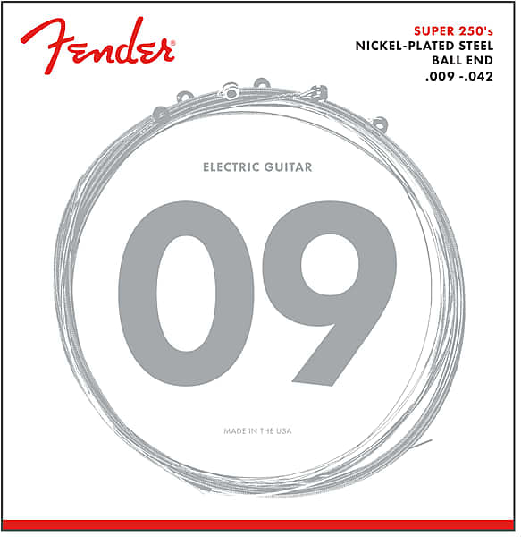 Fender 250L Nickle Plated Electric Guitar Strings 9-42 image 1