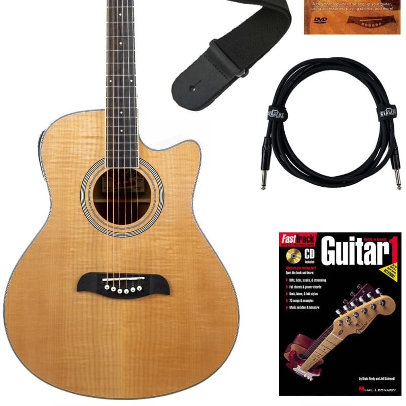 Oscar Schmidt OA10CE Mini Auditorium Acoustic-Electric Guitar