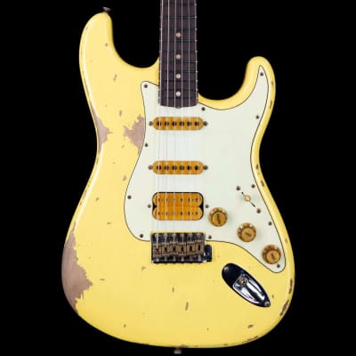 Fender Custom Shop Alley Cat Stratocaster 2.0 Heavy Relic HSS Vintage Trem Rosewood Board Graffiti Yellow image 2