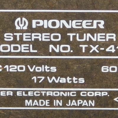 Pioneer TX-410 vintage am fm stereo tuner radio image 5