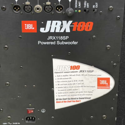 JBL JRX118SP Self-Powered Single 18-inch 350 Watt Subwoofer, Dual Inputs, Built in crossover image 2