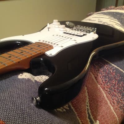 Custom Full Thickness Fender (esque) LV Shop Stratocaster Partscaster in Gloss Black Poly w/ Nitro Roasted Maple Neck image 4