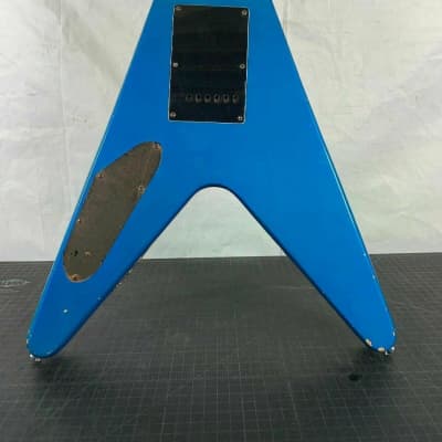 Flying V Electric Guitar Antares Electric Guitar Vintage Teal 1980s image 6