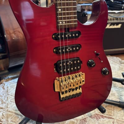 Washburn MG700F/TBU Japan 90’s - Translucent Flamed Red Maple for sale