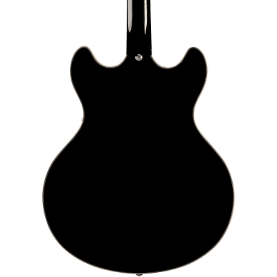 NOS - D'Angelico Premier DC Semi-Hollow Stopbar Tailpiece Electric Guitar w/ Gig Bag - Black Flake image 2