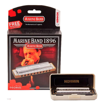 Hohner 1896BX-D Marine Band 1896 Classic Harmonica - Key of D 2010s Silver image 1