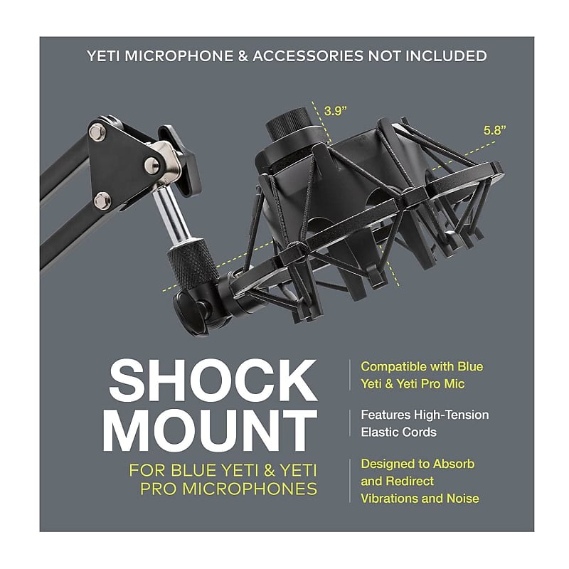 Blue Yeti Shock Mount Alloy Shockmount Reduces Vibration Noise Matching Mic  Boom Arm Compatible for Blue Yeti and Yeti Pro Microphone by 