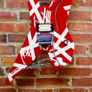 EVH Striped Series Shark Red with White Stripes image 2