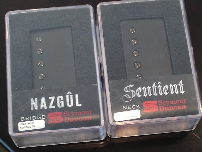 Seymour Duncan Nazgul Trembucker & Sentient 6 String Humbucker Powdercoat  Matte Black Covers Set