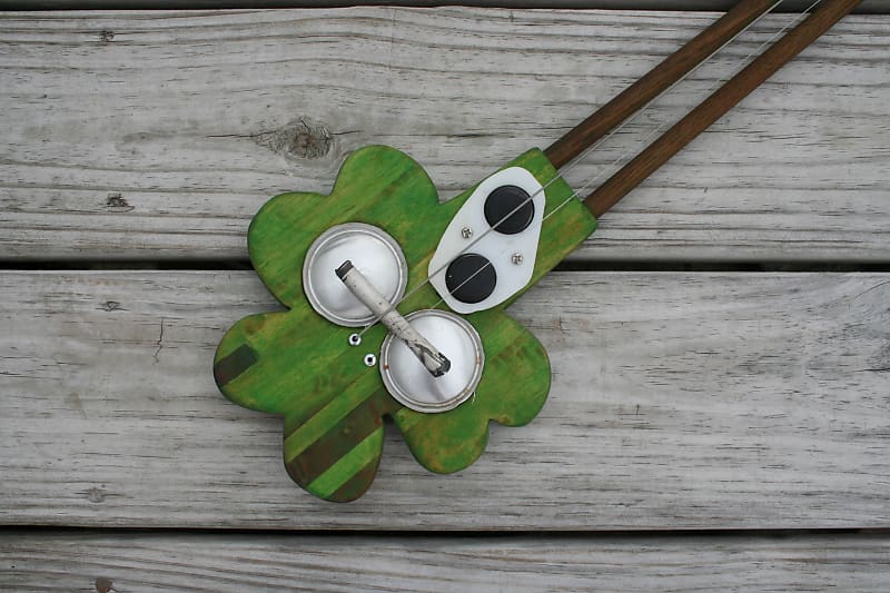 Original Electric Lowebow 2 String Cigar Box Guitar Shamrock | Reverb