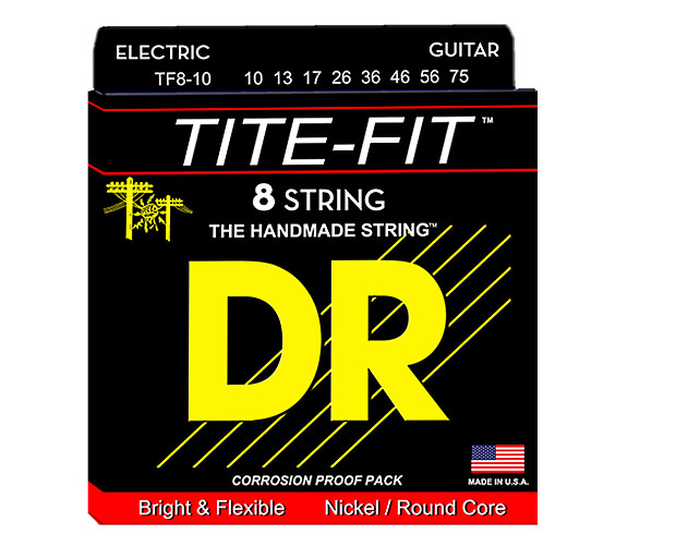 DR TF8-10 Tite Fit Nickel Plated 8-String Guitar Strings - Medium (10-75) image 1