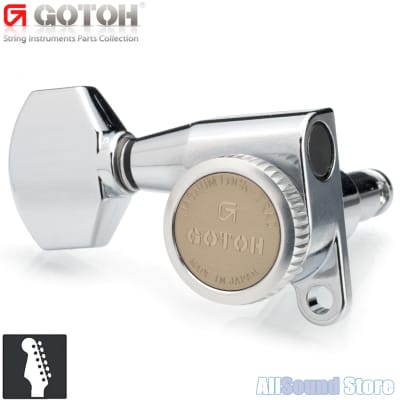 Gotoh LEFT HANDED SG360-07-MGT 6 In-Line Locking Guitar Tuners MAGNUM LOCK - CHROME