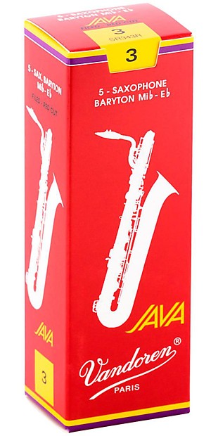 Vandoren SR343R Java Red Series Baritone Saxophone Reeds - Strength 3 (Box of 5) image 1