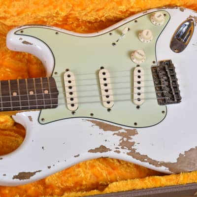 Fender Custom Shop '60 Stratocaster NAMM 2020 Heavy Relic Aged Olympic White image 8