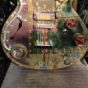 Steampunk Art Relic Jolana Tornado Hollow Body Vintage guitar 1963 Copper / Red image 15