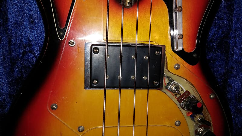Teisco Bass Guitar 1960s Red Sunburst image 1