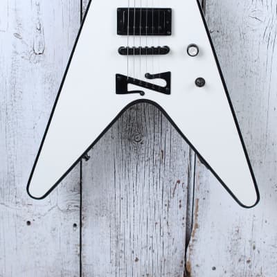 Sozo Z Series ZVW Flying V Electric Guitar White w Black Bevel w Hardshell Case image 1