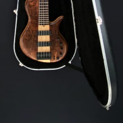 Elrick Platinum Series E-Volution Single Cut 5-String Bass, Macassar Ebony, Walnut image 9