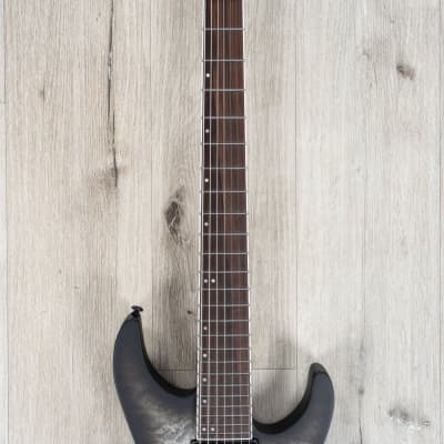 ESP LTD Deluxe M-1007 Baritone 7-String Guitar, Quilt Maple Charcoal Burst Satin image 4