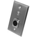 Stainless Steel Wall Plate - One 1/4" TS Mono Jack and One XLR Female Connector