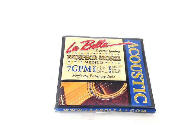 La Bella 7GPM Phosphor Bronze Acoustic Guitar Strings - Medium (13-56) image 1