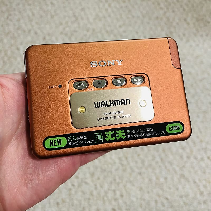 [RARE] SONY EX808 Walkman Cassette Player ! Excellent Orange ! Working !