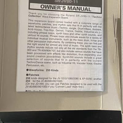 Roland SR-JV80 expansion boards – lot of 8 – SR-JV80 02 06 09 11 12 16 18 19 – JV, JD, XV SYNTHS – ONE-TIME CHANCE – MINT – MUST BUY – ROLAND JV-2080 – UNIQUE – AFFORDABLE SHIPPING image 12