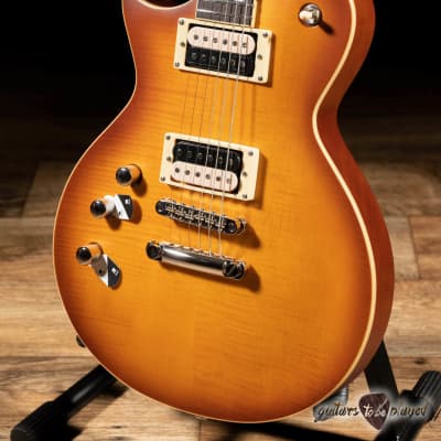 ESP LTD Deluxe EC-1000T LH Left-Handed Flame Top Guitar – Honey Burst Satin image 3