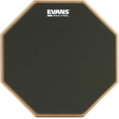 Evans RealFeel 2-Sided Pad - 12 inch Bundle with Ahead Compact Stick Holder  - Black Nylon