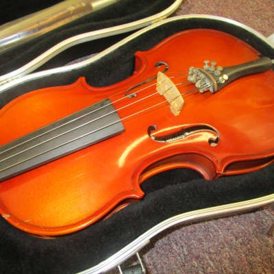 Leon Aubert Strad Model 3/4 size violin with case and bow Made in Romania image 5