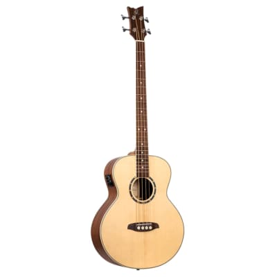 Ortega Acoustic Bass Deep Series 7 4-String Medium Scale Bass Spruce/Mahogany Natural - D7E-4 for sale